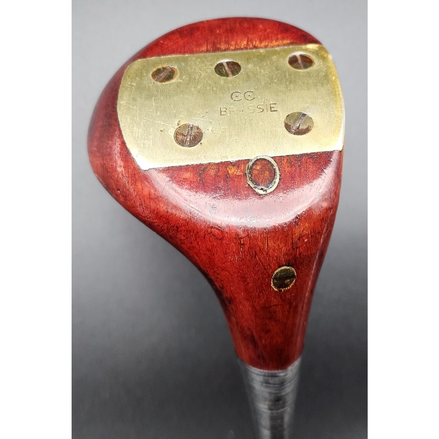 Vintage Cupples “PRO” Model Brassie Wood Golf Club Driver w/ Brass Sole Plate