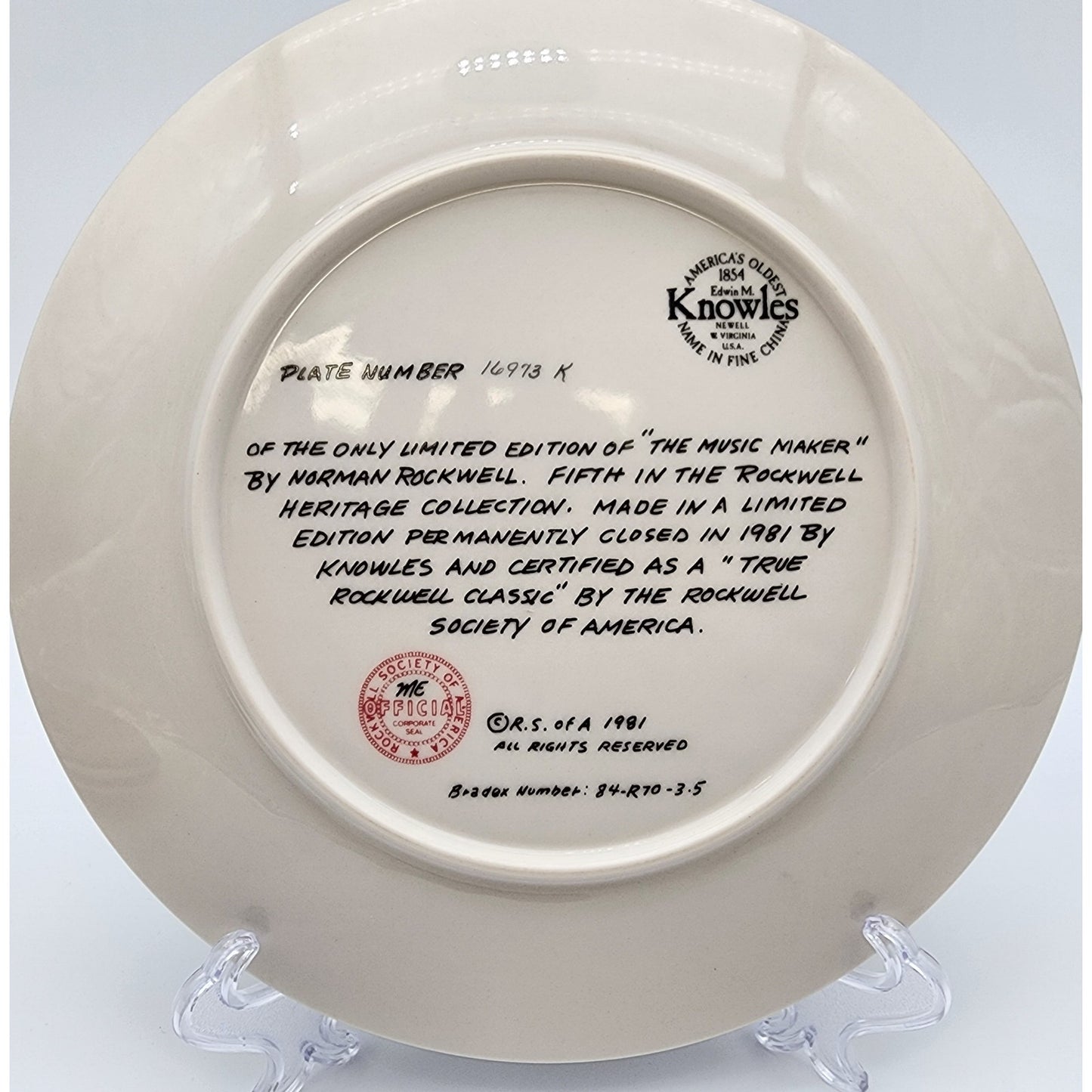 Set of 4 Norman Rockwell Collector Plates Knowles Ltd Ed True Classics w/ Cert