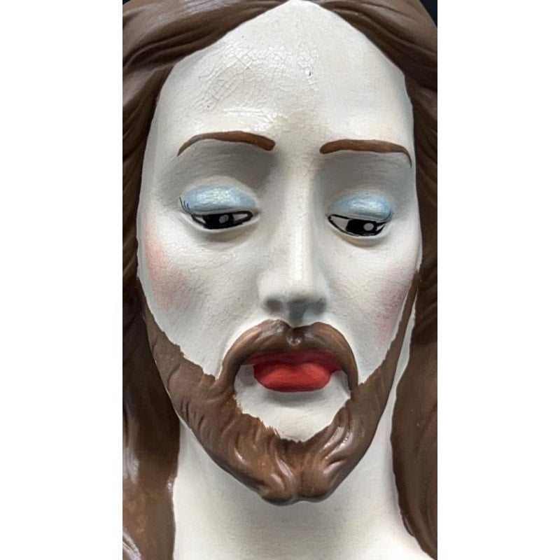 VTG Holland Mold Jesus & Mary Hand-Painted Ceramic Busts 5×3.75×7″