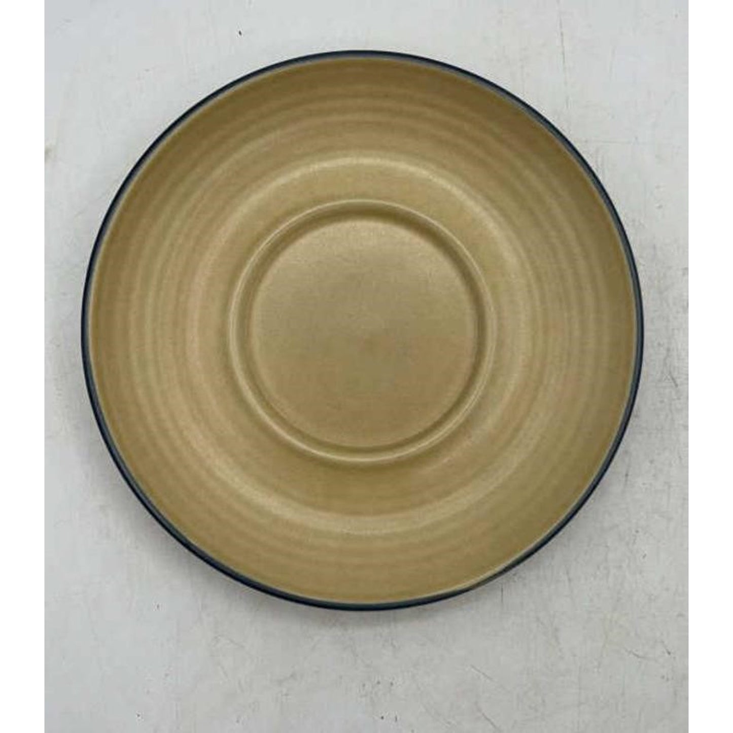 VTG Pfaltzgraff Folk Art 5‑Pc Place Setting Blue Floral (1977)Tan USA Stoneware