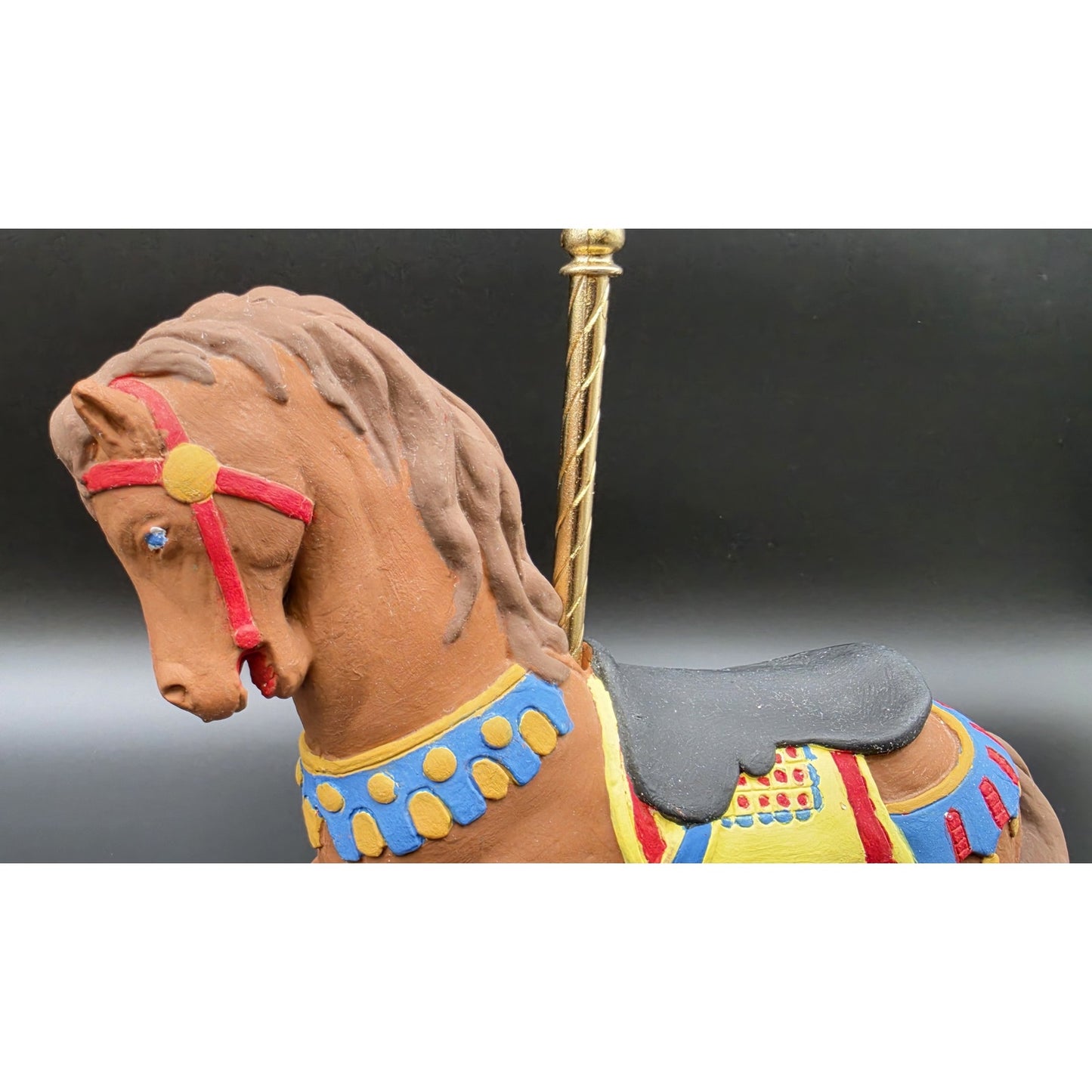 Vintage Handpainted Carousel Horse Figurines Set – Ceramic & Porcelain Pair
