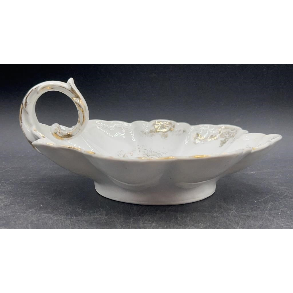 Royal Bavarian Finger Loop Bowl 7" Scalloped Rim Gold Gilt Mythological Scene