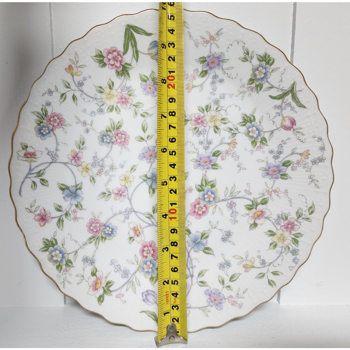 Andrea by Sadek Japan Cake Plate, Server Floral 22K Gold Trim Vintage Scalloped
