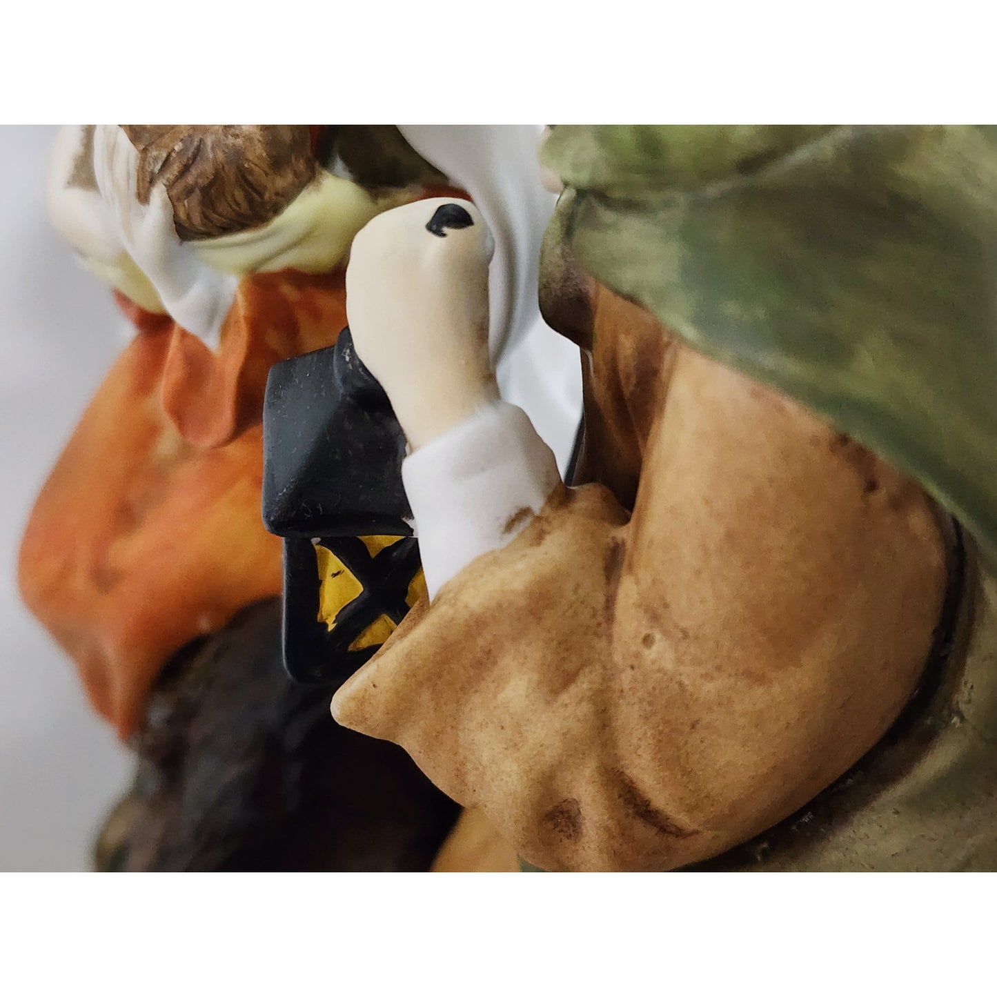 Vintage Holy Family Figurine Mary Joseph Baby Jesus Hand Painted 10.75" Heavy