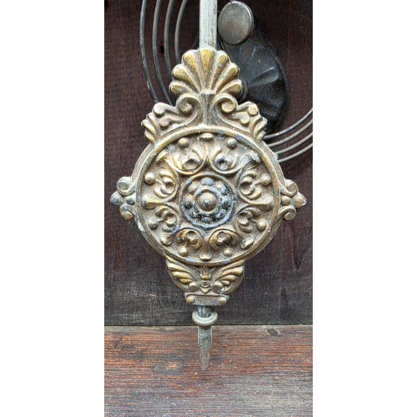 Vintage Sessions Regulator Clock Dual Wind Wood Case Ornate Carved w/ Key
