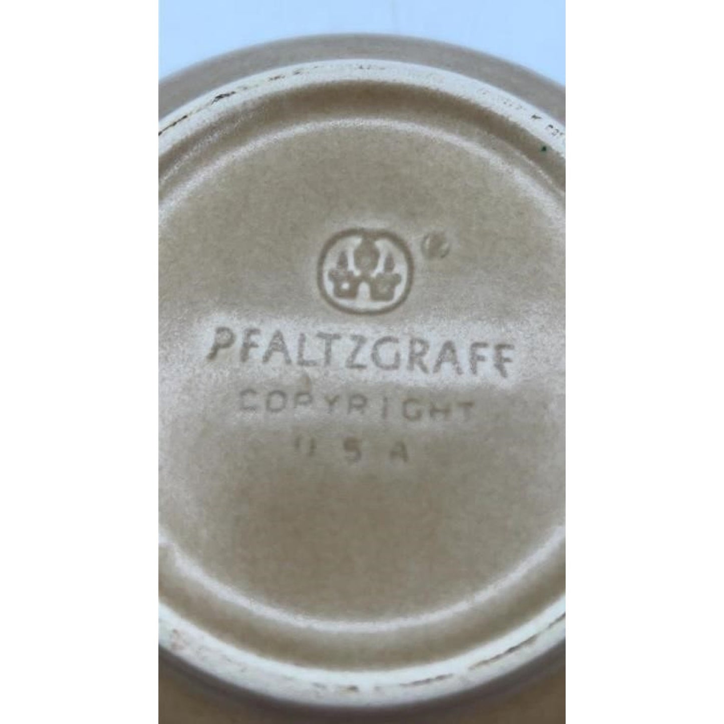 VTG Pfaltzgraff Folk Art 5‑Pc Place Setting Blue Floral (1977)Tan USA Stoneware