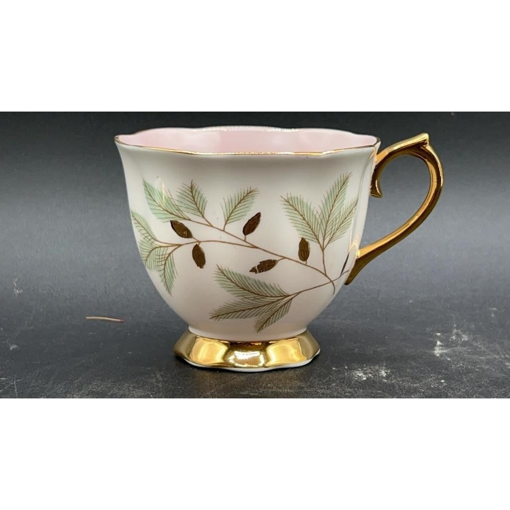 Royal Albert Braemar Bone China Tea Cup & Saucer Set of 6 Pink Gold Pinecone