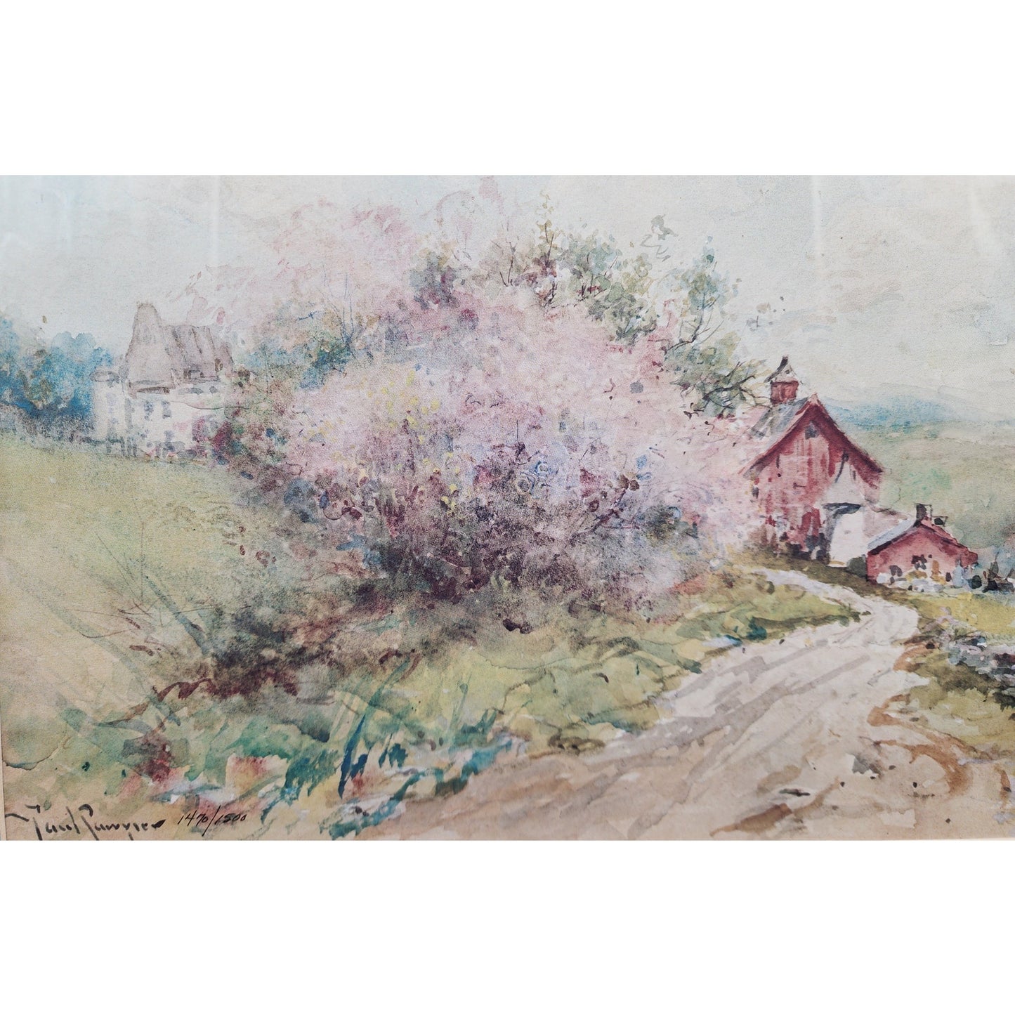 Countryside Paul Sawyier Lithograph 1470/1500 Framed Oak 22x20 COA 1996