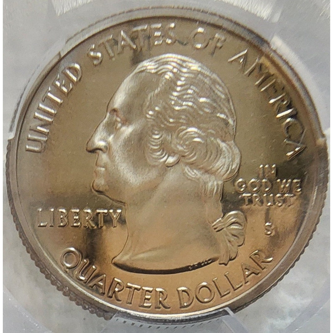 Kentucky 2001 PCGS PR69 Quarter w/ 4x6 KY Desk Flag & Stand Collectible Set