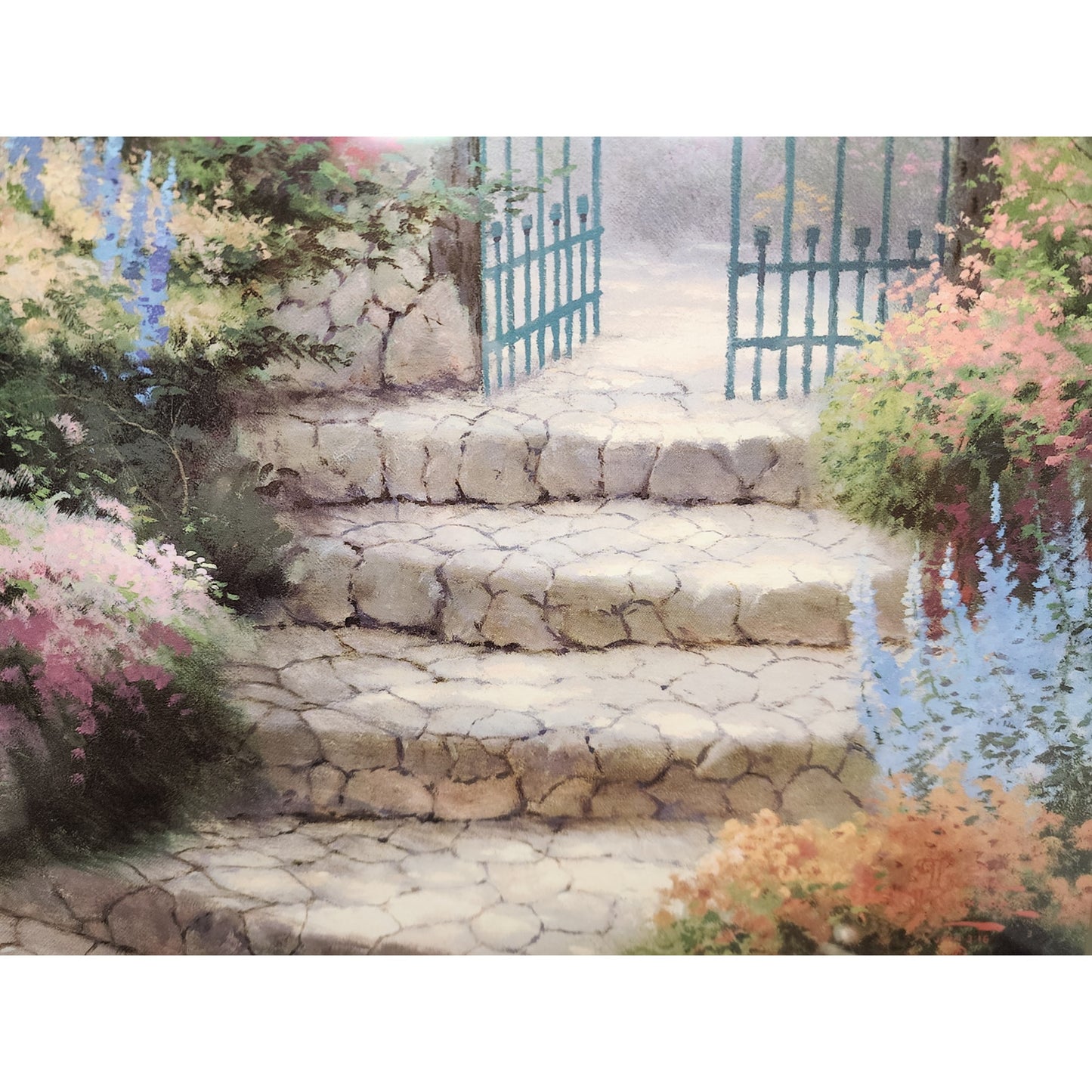 Thomas Kinkade Garden of Promise Lithograph Framed 22x29 Psalm 145:13 2002