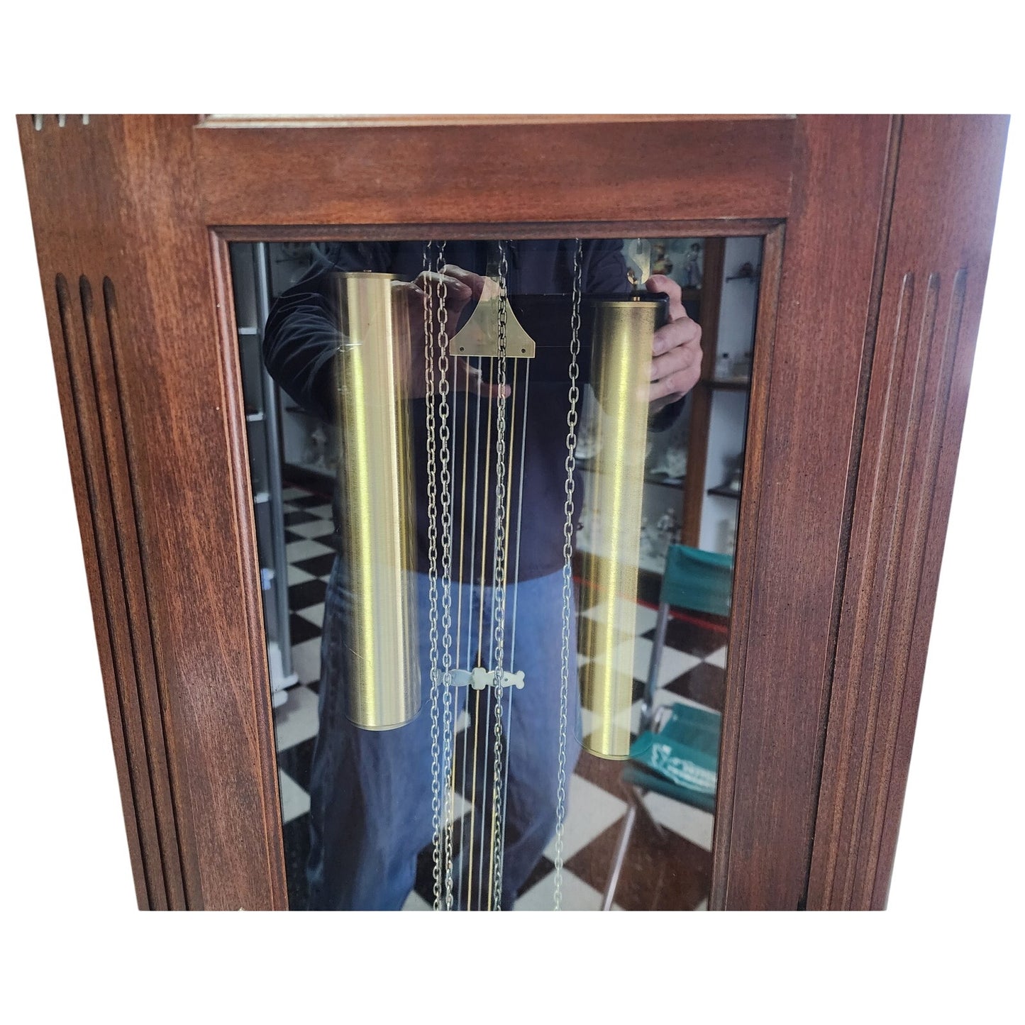 VTG Tempus Fugit Grandfather Clock Walnut Wood 79" Works w/ Chimes -Local Pickup Only!