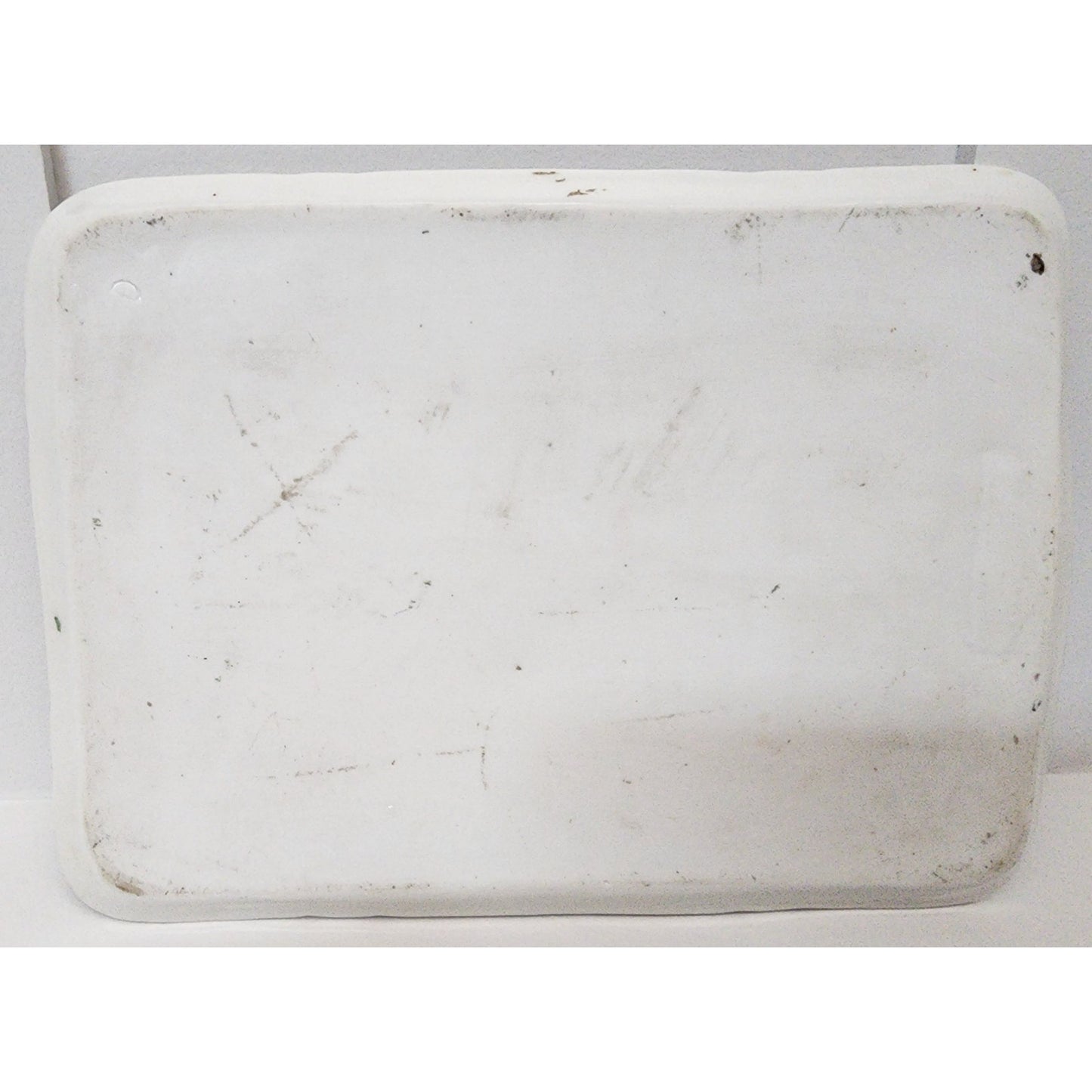 VTG Hand Painted Porcelain Tray Shepherd Boy w/ Sheep Roses Border Scalloped 9"