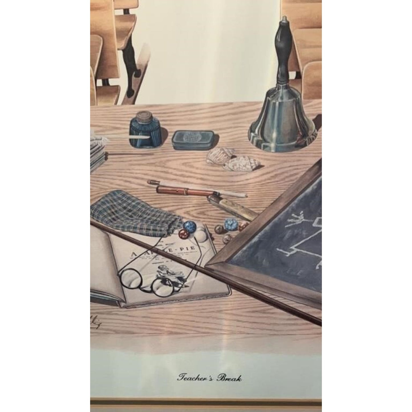 Vintage Charles Spaulding 'Teacher’s Break' Framed Print