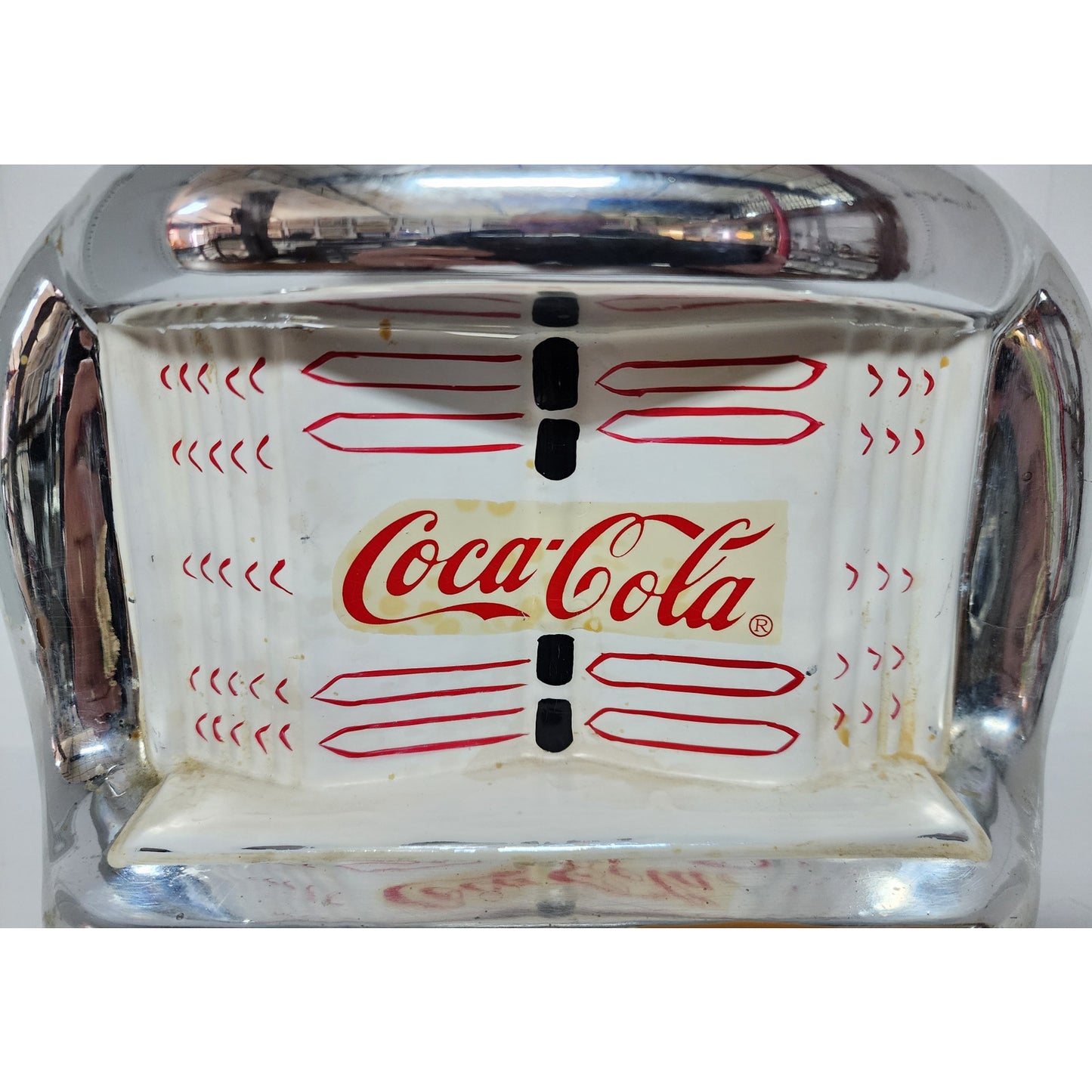Vintage Coca-Cola Jukebox Cookie Jar 2000 Gibson Ceramic Retro Chrome Look