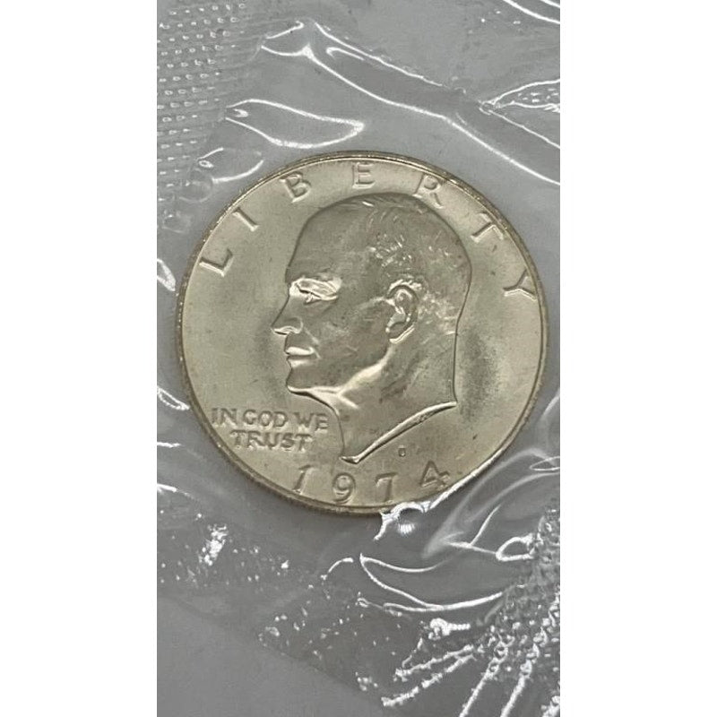 1974 S Eisenhower Silver Dollar Blue Pack Uncirculated w/ COA 40% Silver