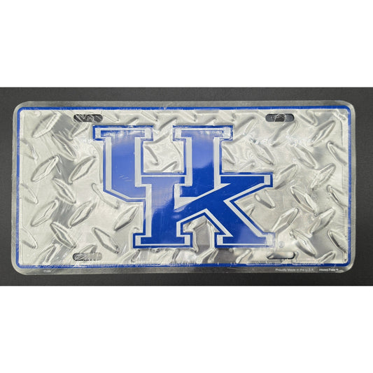 Vintage UK Wildcats Metal License Plate 6x12 New Wrap Diamond‑Stamp Licensed