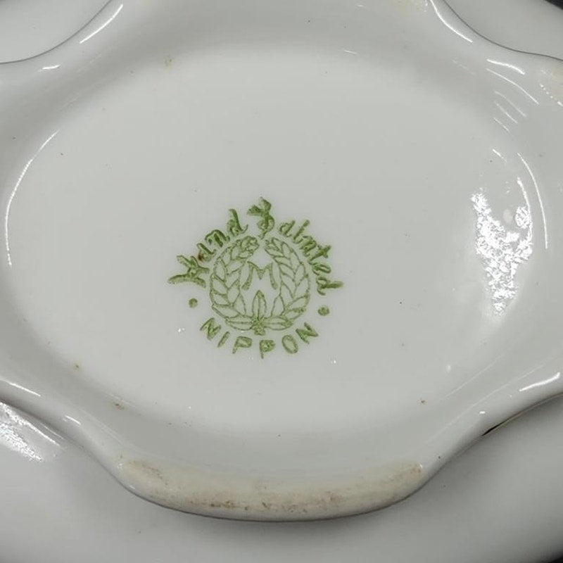 Set of 4 Vintage Hand Painted Nippon Nut Bowls – Gold Rim & Swan On Water Scene