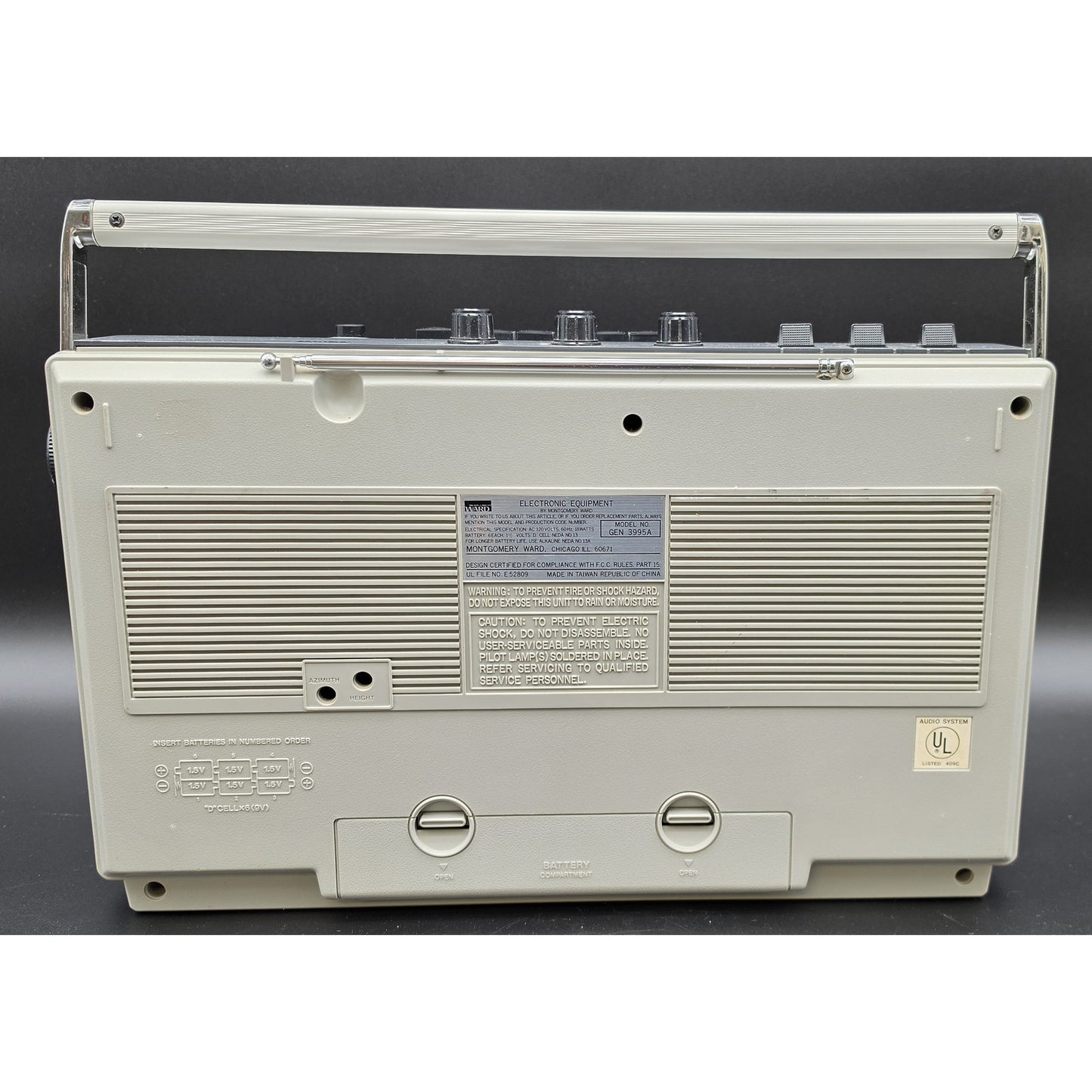 Vintage Montgomery Ward GEN‑3995A Radio Cassette 8‑Track Stereo Tested Boombox