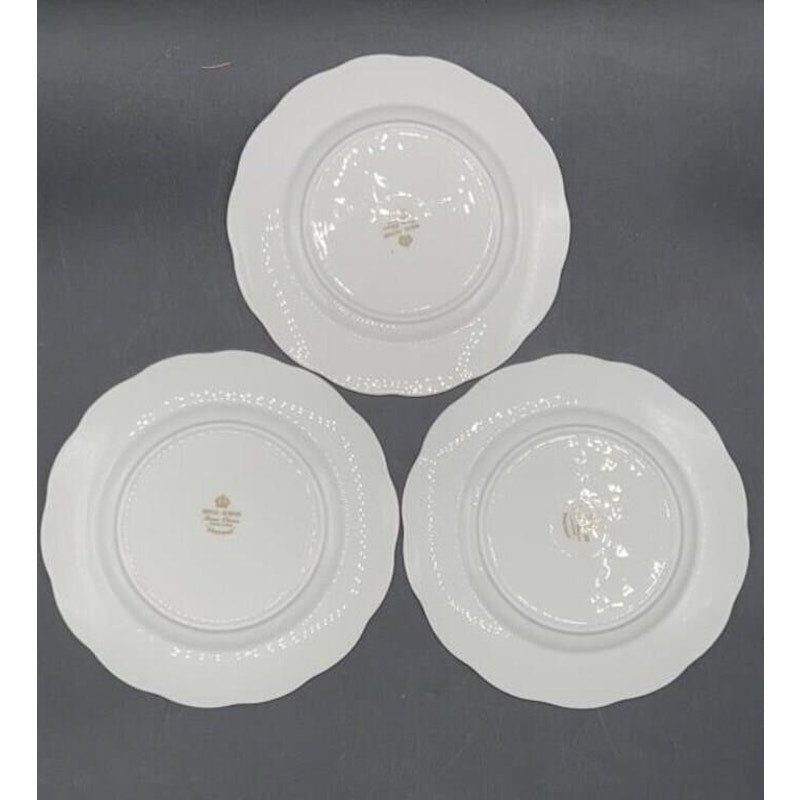 Royal Albert Braemar Bone China 6.25" Dessert Plates Set of 6 Pink Gold Fluted