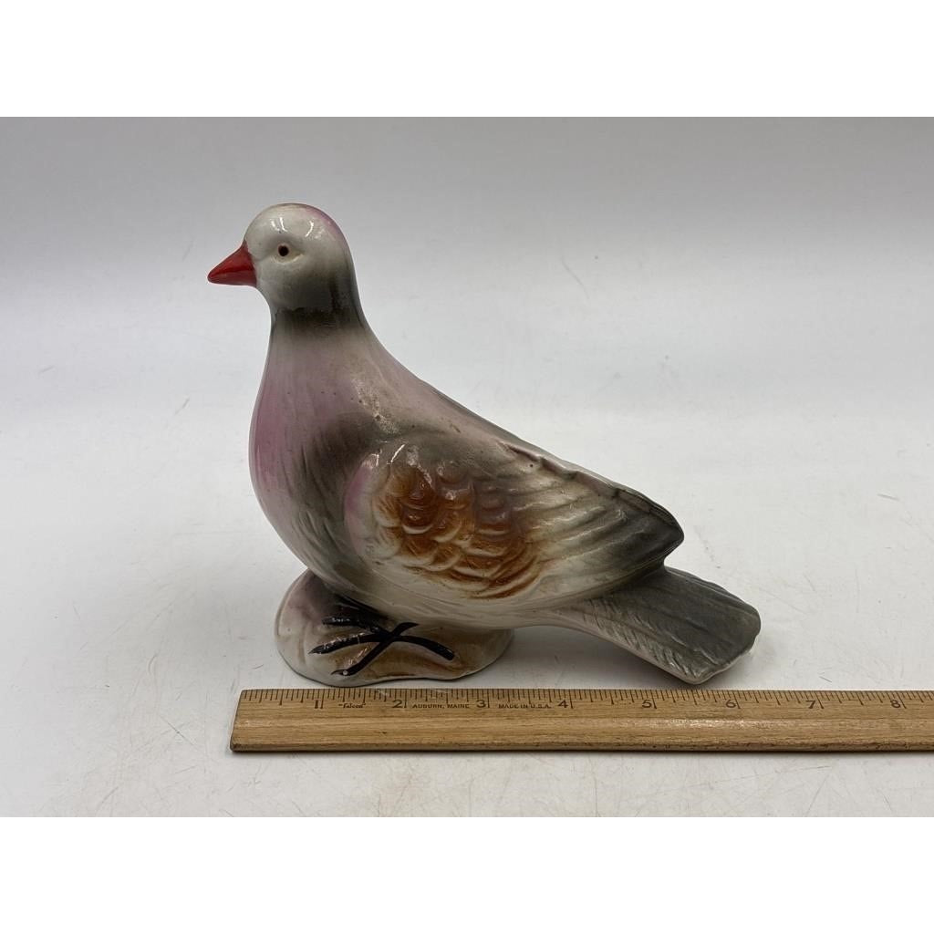 Vintage Pair of Pink Iridescent Pigeons - Made in Brazil - Beautiful!