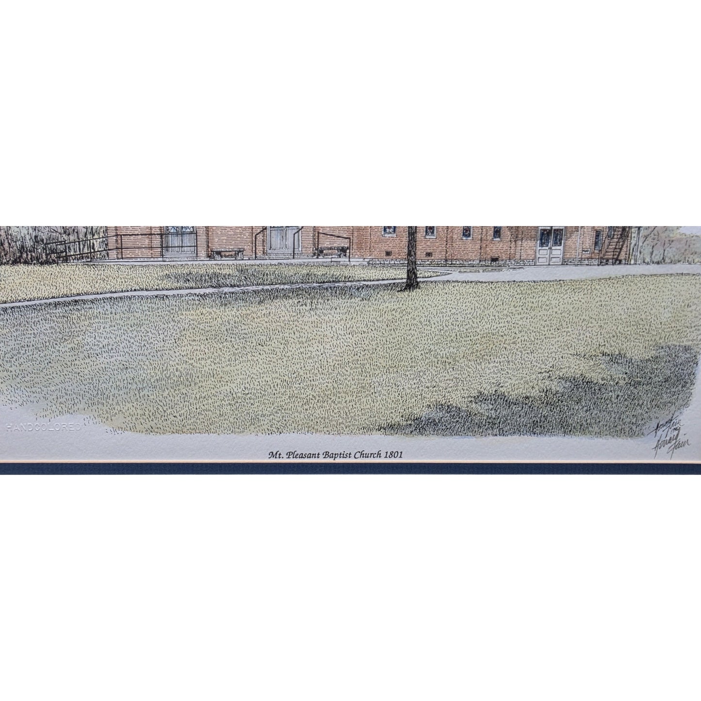 Howard Fain Signed Mt Pleasant Baptist Church 1801 Beautifully Framed Lithograph