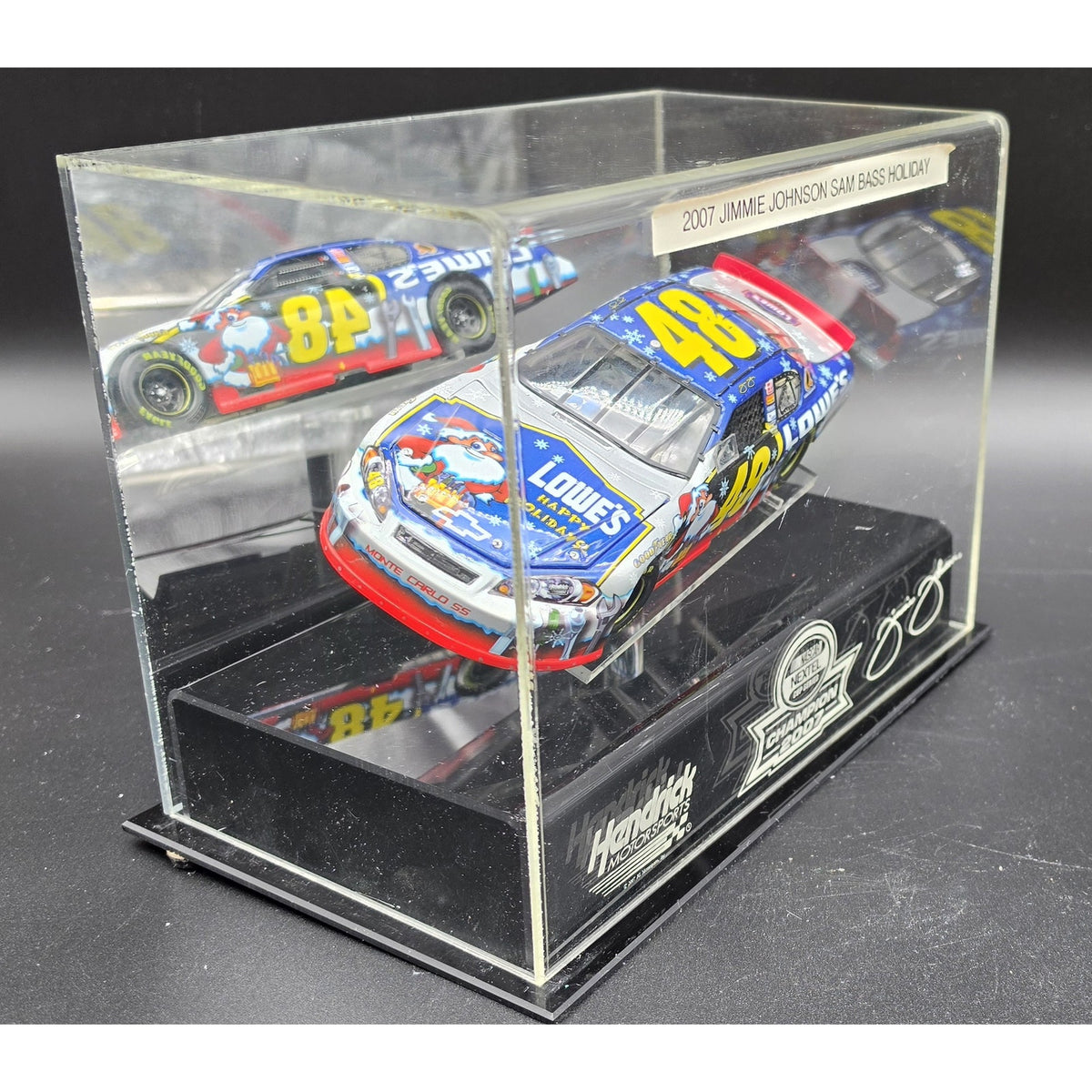 2007 Jimmie Johnson Sam Bass Holiday #48 Diecast Monte Carlo SS Display Case