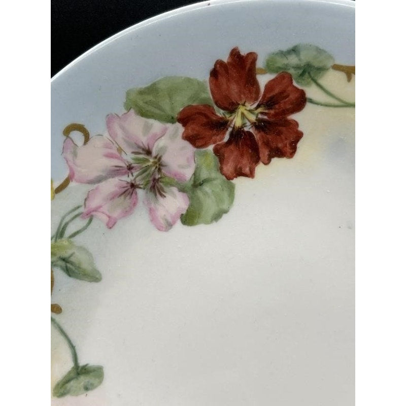 VTG J.P. France Limoges Hand Painted Floral Plate 8.25" Signed Lucy Ross 1903 RARE!