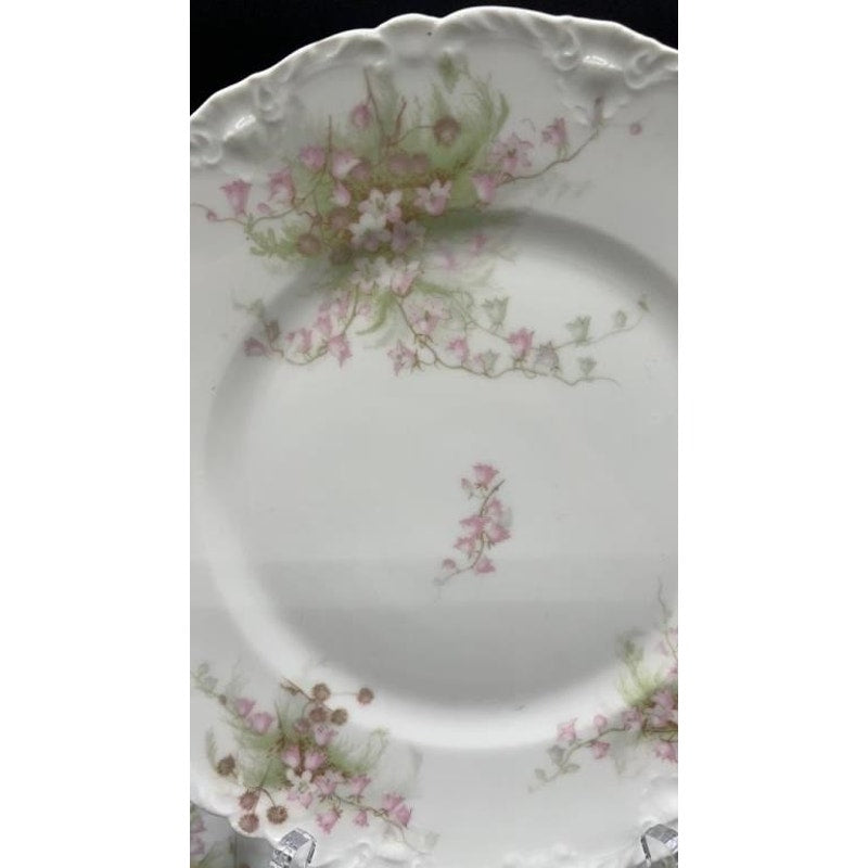 3 Antique T. Haviland Limoges France Scalloped Salad Plates Higgins & Seiter NY