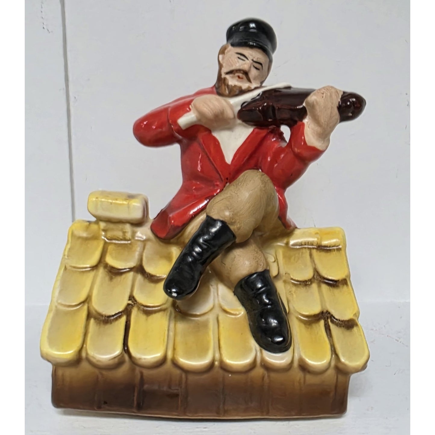 Vintage Fiddler on the Roof Handpaint Ceramic Music Box Rotating Sunrise Sunset