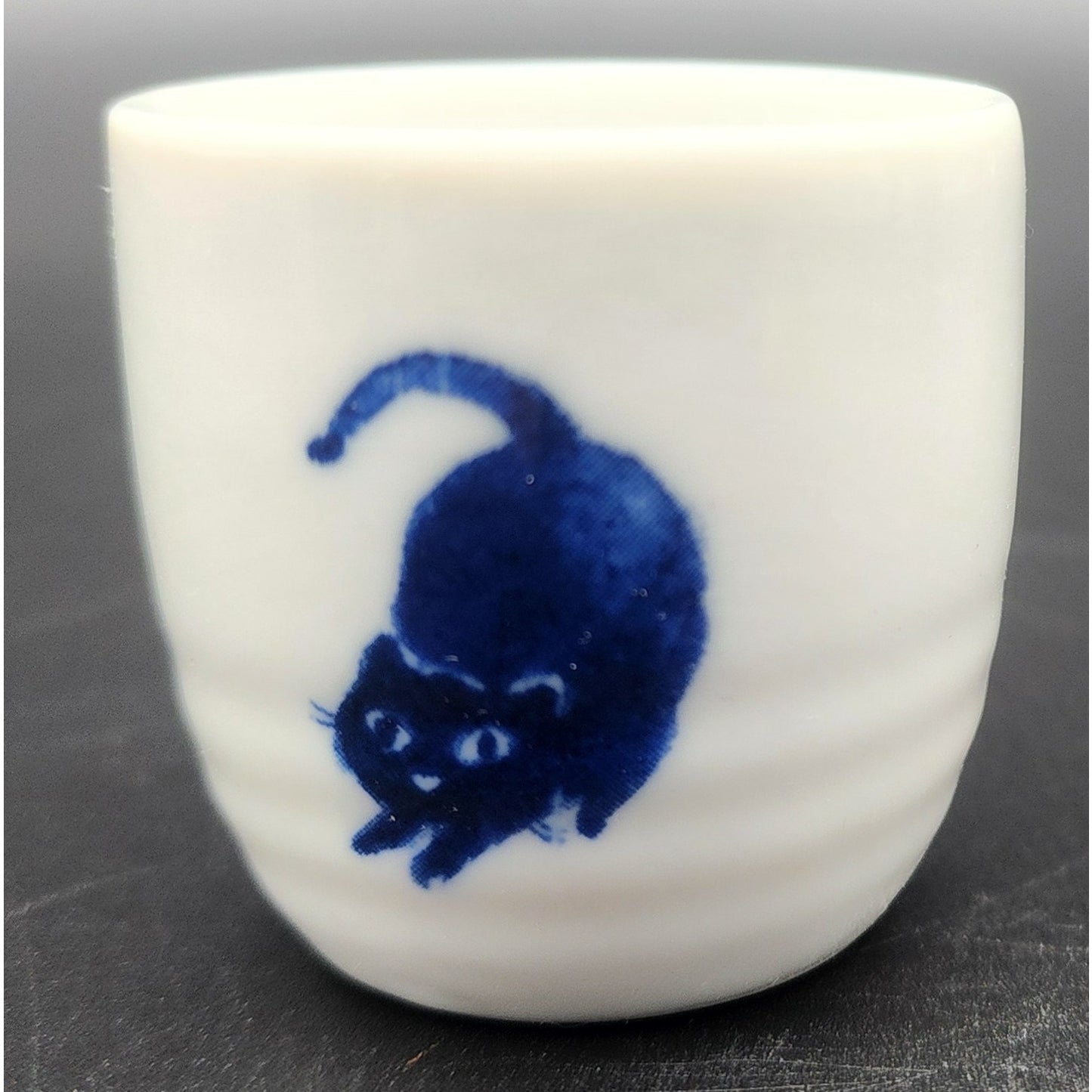 Kotobuki Japanese Midnight Blue Cat Sake Set w/ Box – 5pc Ceramic Like New VTG