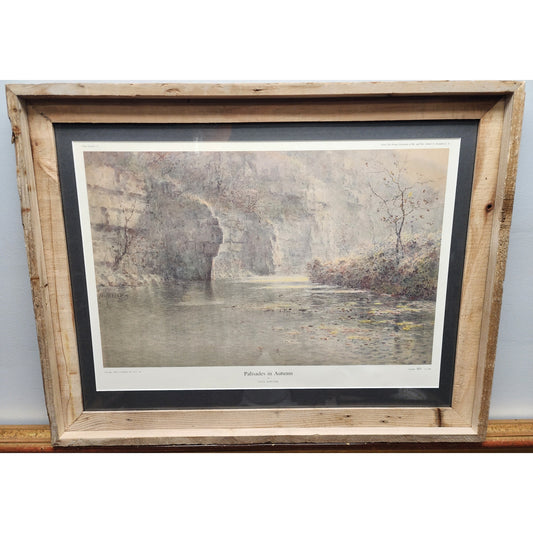 Paul Sawyier Lithograph Palisades in Autumn 1990 COA #1609/2500 Framed 27x21