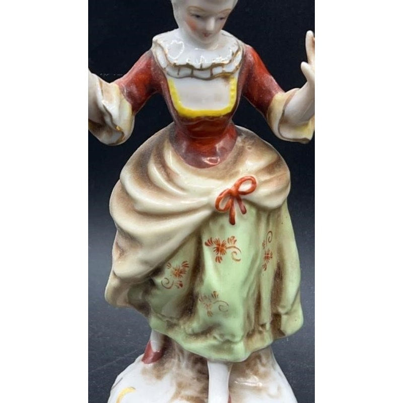 Vintage Occupied Japan Maruyama Porcelain Victorian Couple Figurines Hand Painted