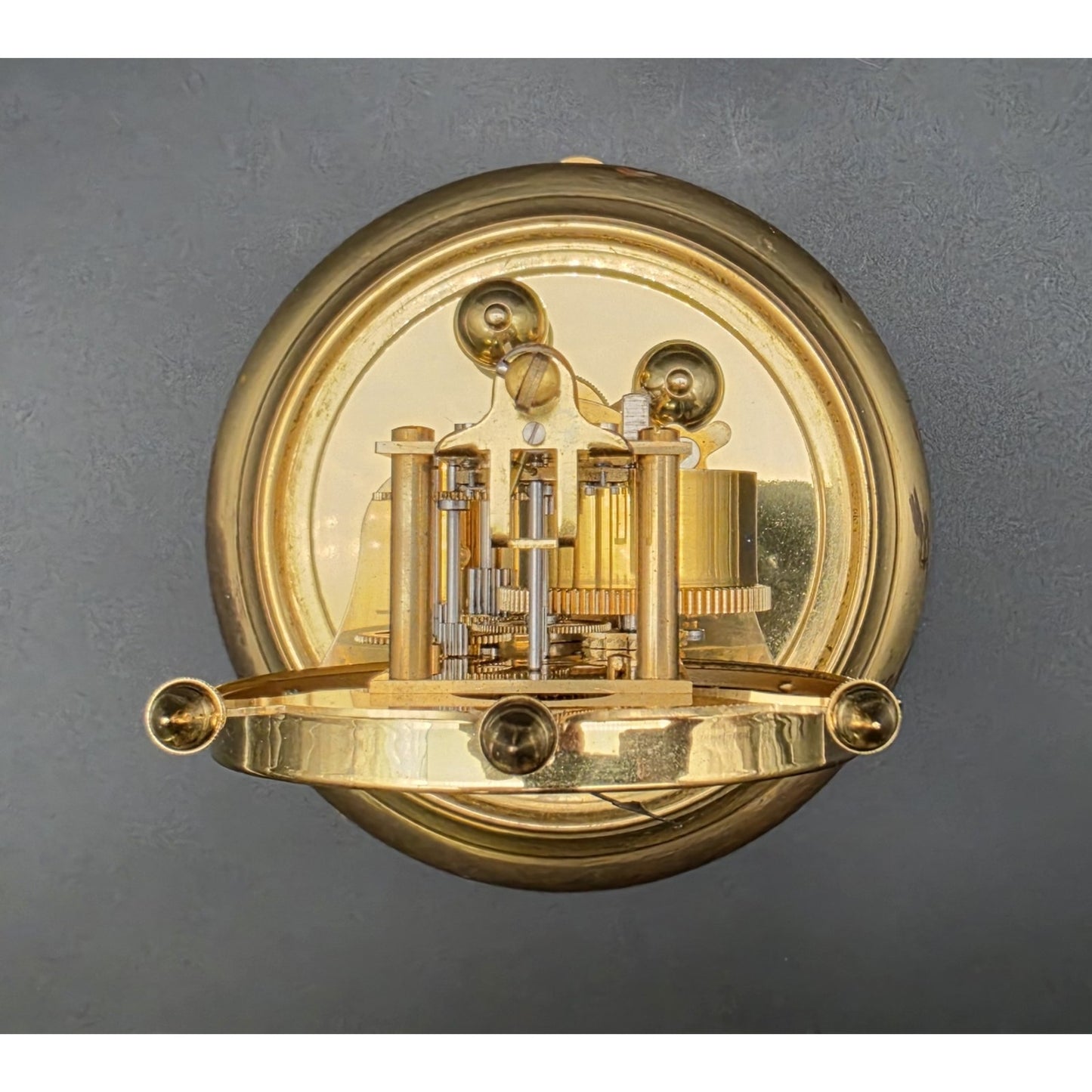 Vintage Kundo German Anniversary Torsion Clock w/ Dome – Brass – Needs Key