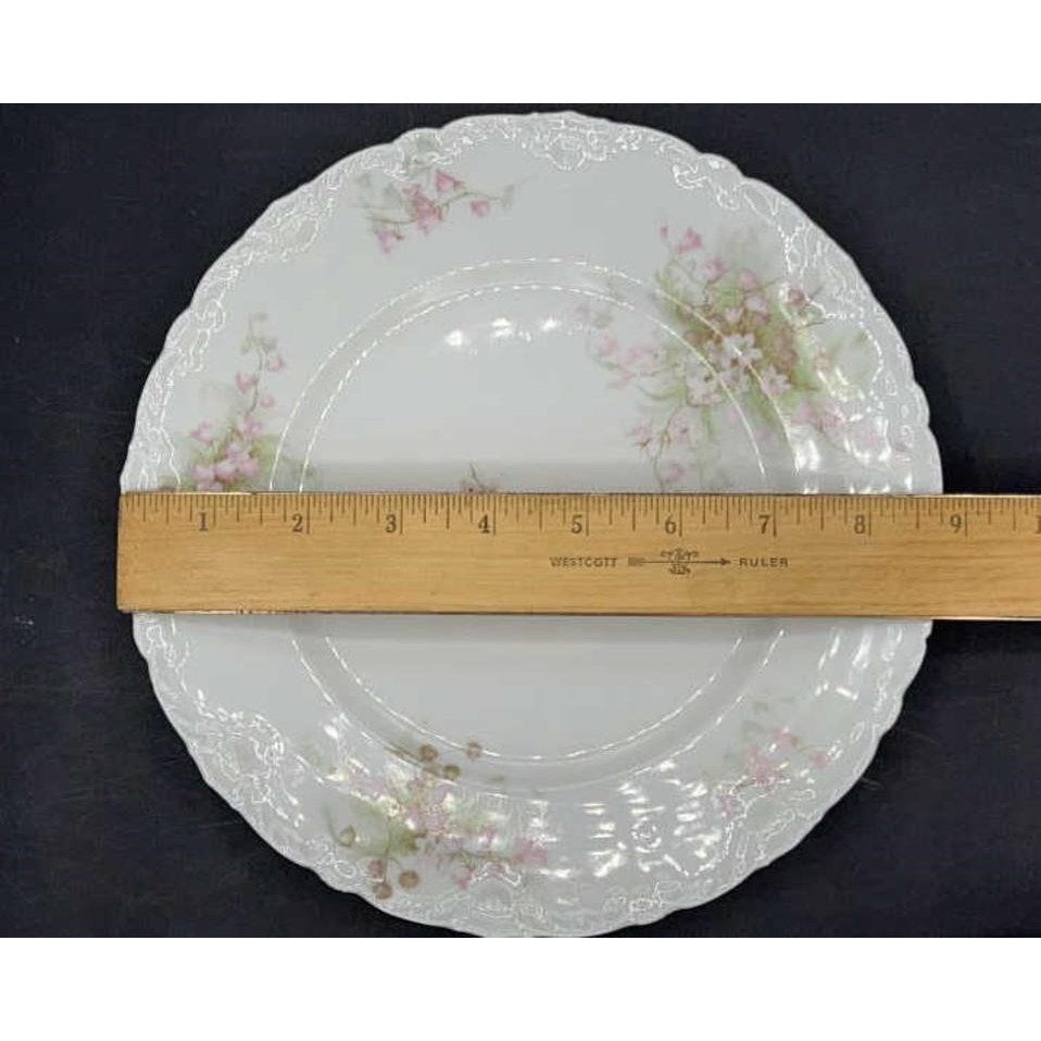 3 Antique T. Haviland Limoges France Scalloped Salad Plates Higgins & Seiter NY