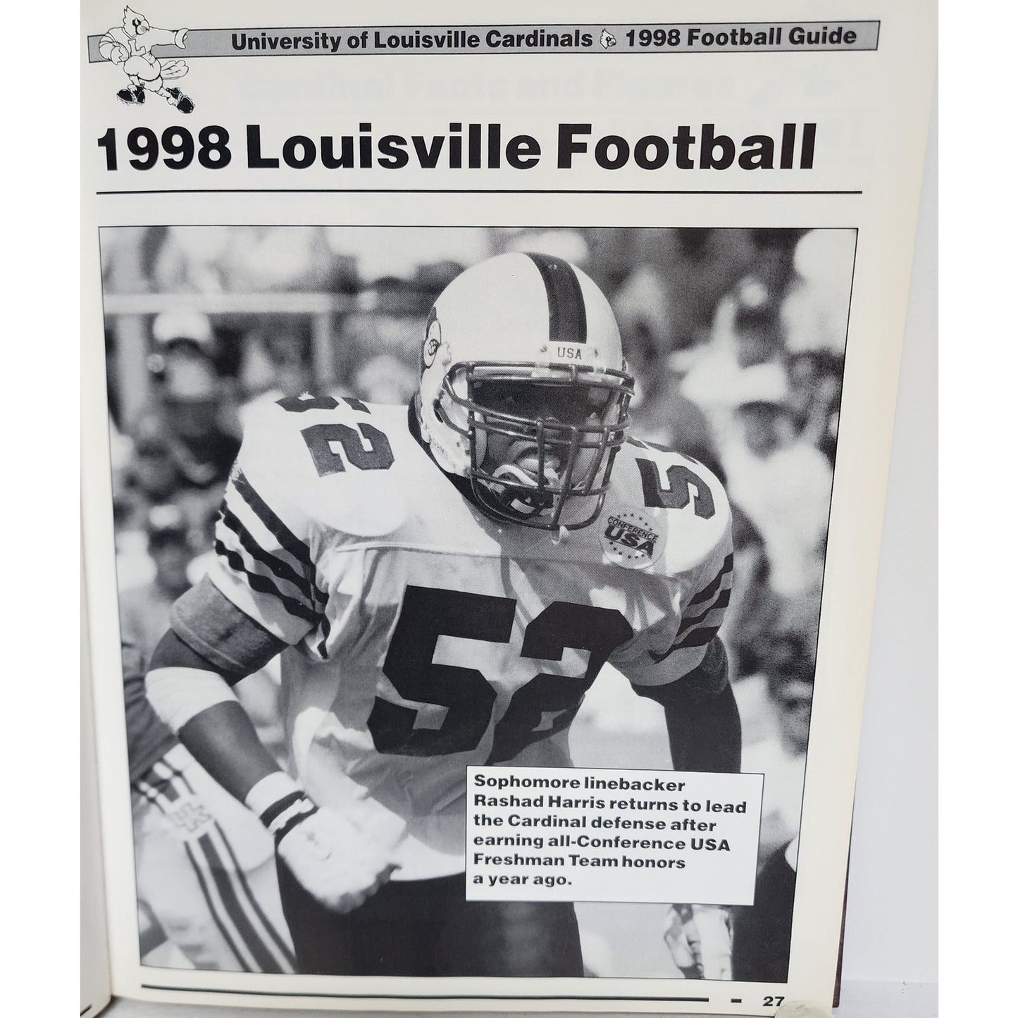 Louisville 1998 Cardinal Football Book Signed John L Smith 200pgs Stats Photos