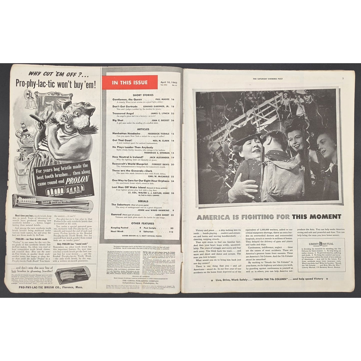 WWII Era Saturday Evening Post Lot 1942–1947 w/ Ads & Stories (3 Issues)