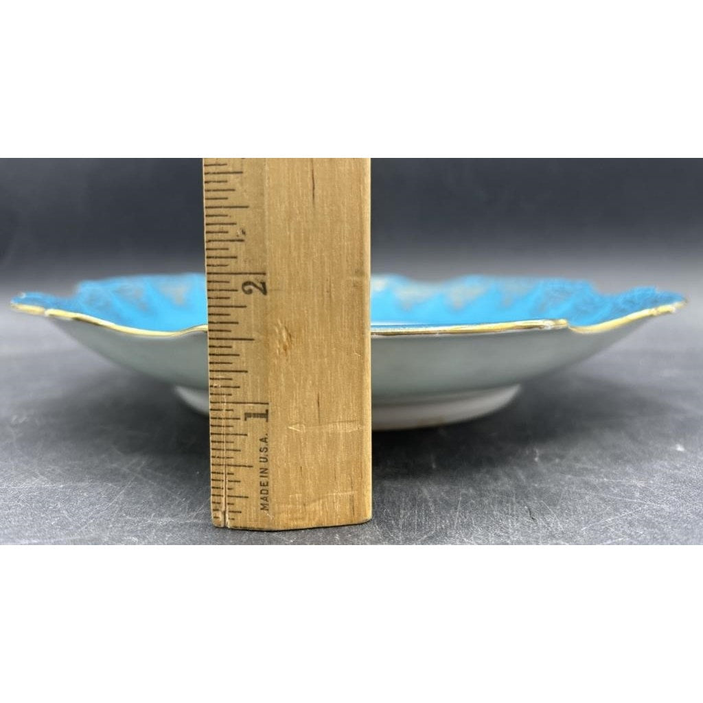 Victoria Austria Sevres Style Kaufmann Watteau Scene Plate 10" Celeste Blue 22K Gold
