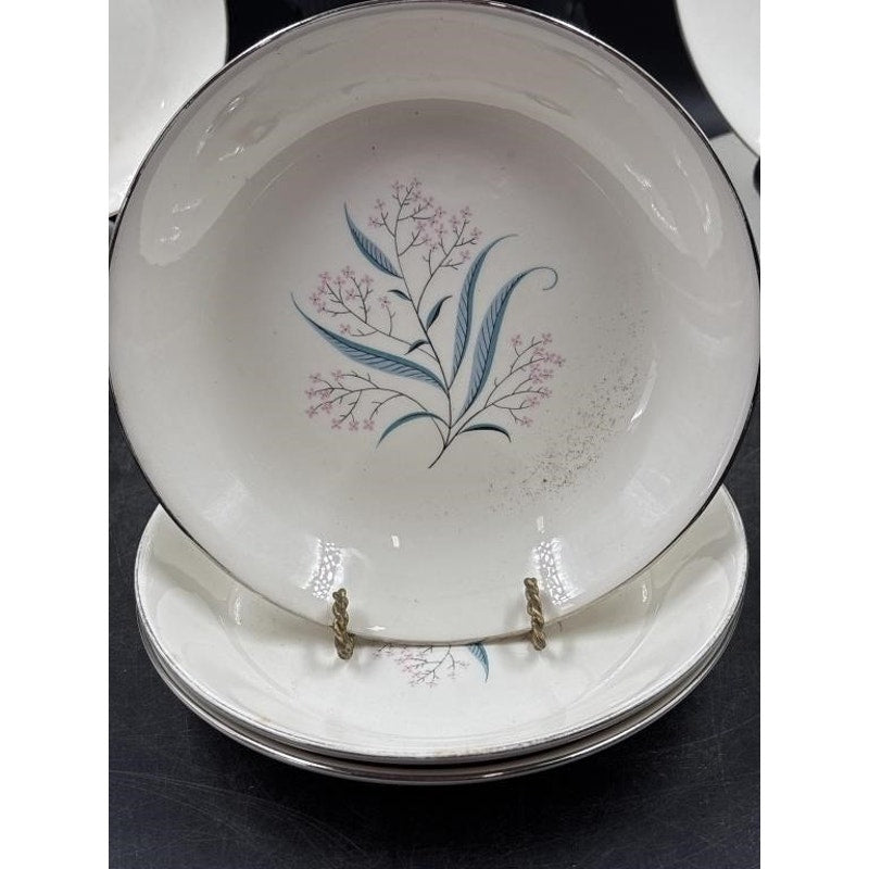 Alliance China Co. Regal Hand Decorated China Set – 14pc - Platinum Rim  (Chip on Saucer)
