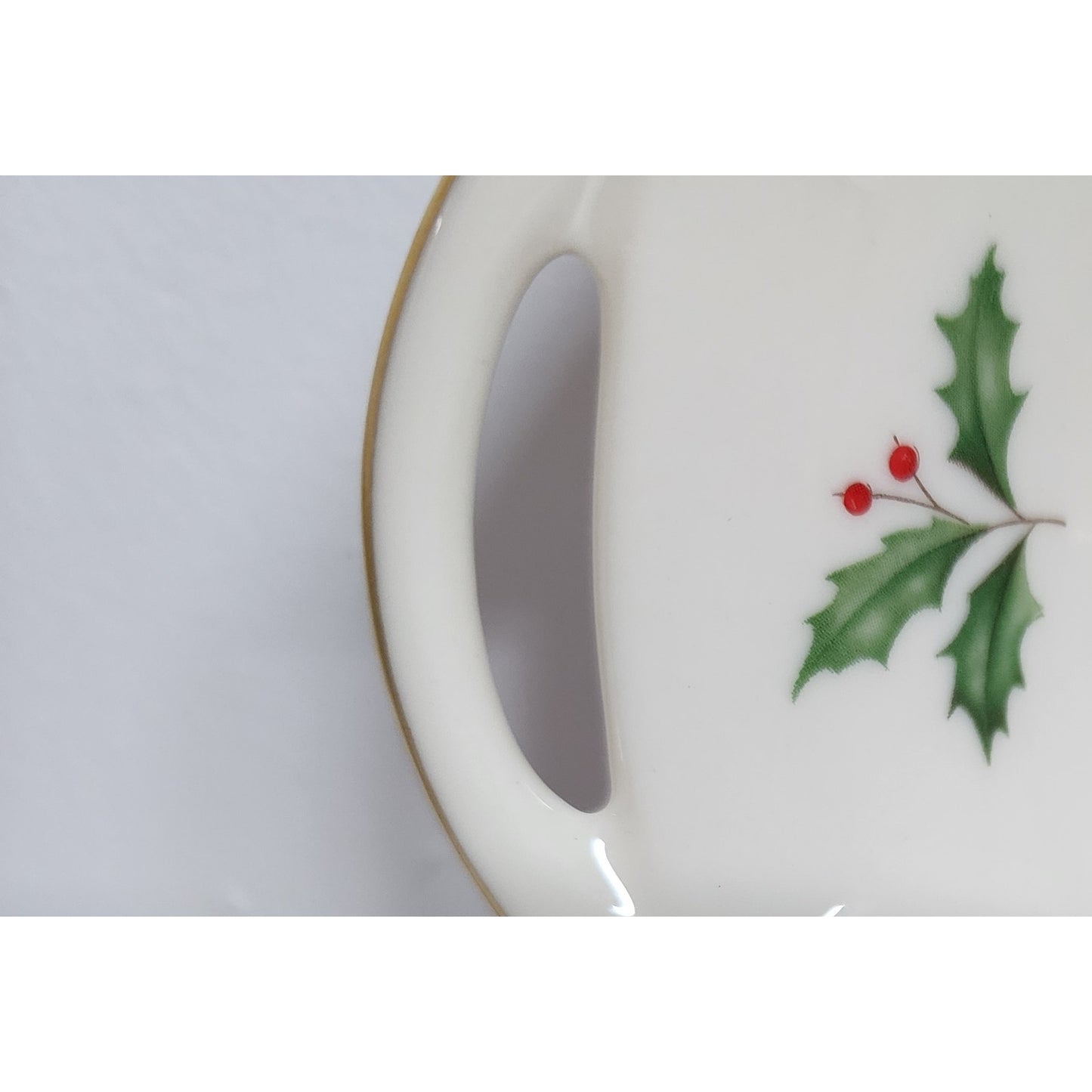 Lenox Holiday Candy Dish 24K Gold Trim Scalloped Rim w/ Box Vintage Christmas