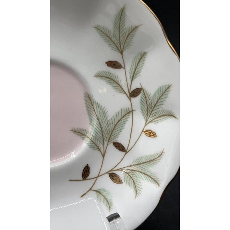 Royal Albert Braemar Bone China Tea Cup & Saucer Set of 6 Pink Gold Pinecone