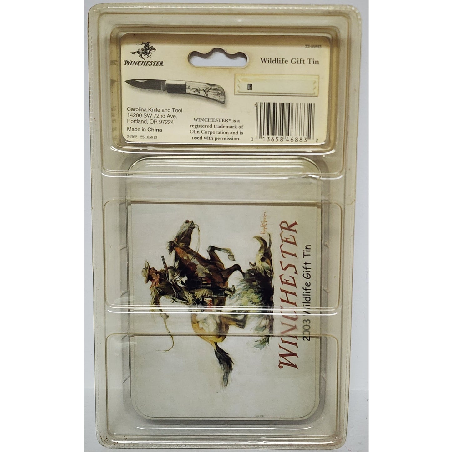 2003 Winchester Wildlife Gift Tin & Knife Set Sealed NOS Ducks Carolina Tool