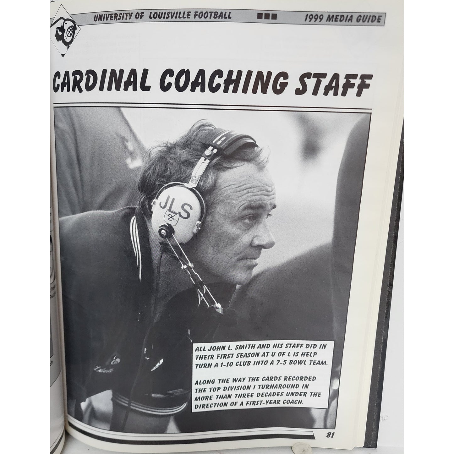 Louisville 1999 Cardinal Football Book 204 Pages Stats Photos Coach John Smith