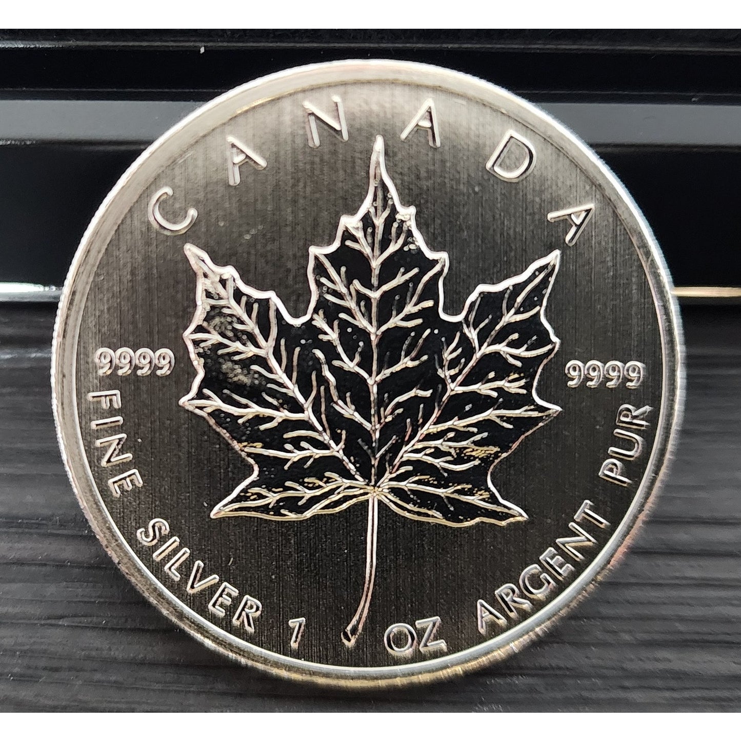 2011 Canada Maple Leaf & 1986 Prospector .9999 Silver 1 Oz Coins  inDisplay Case