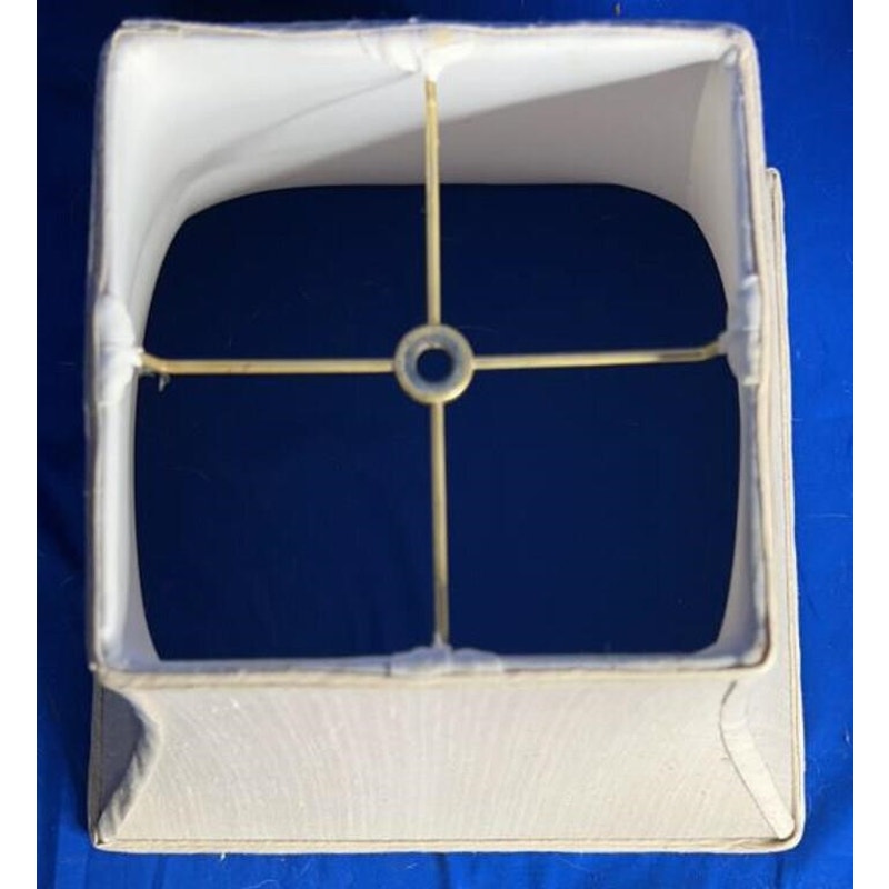 Vintage Ginger Jar Table Lamp w/ Floral Relief & Square Shade 28" Tall Works