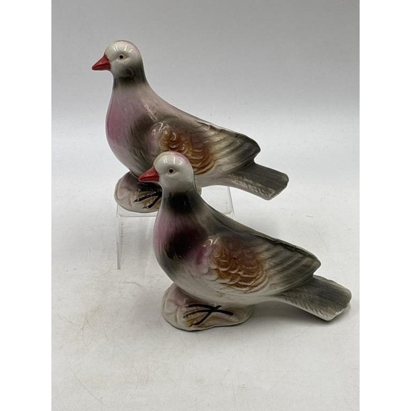 Vintage Pair of Pink Iridescent Pigeons - Made in Brazil - Beautiful!