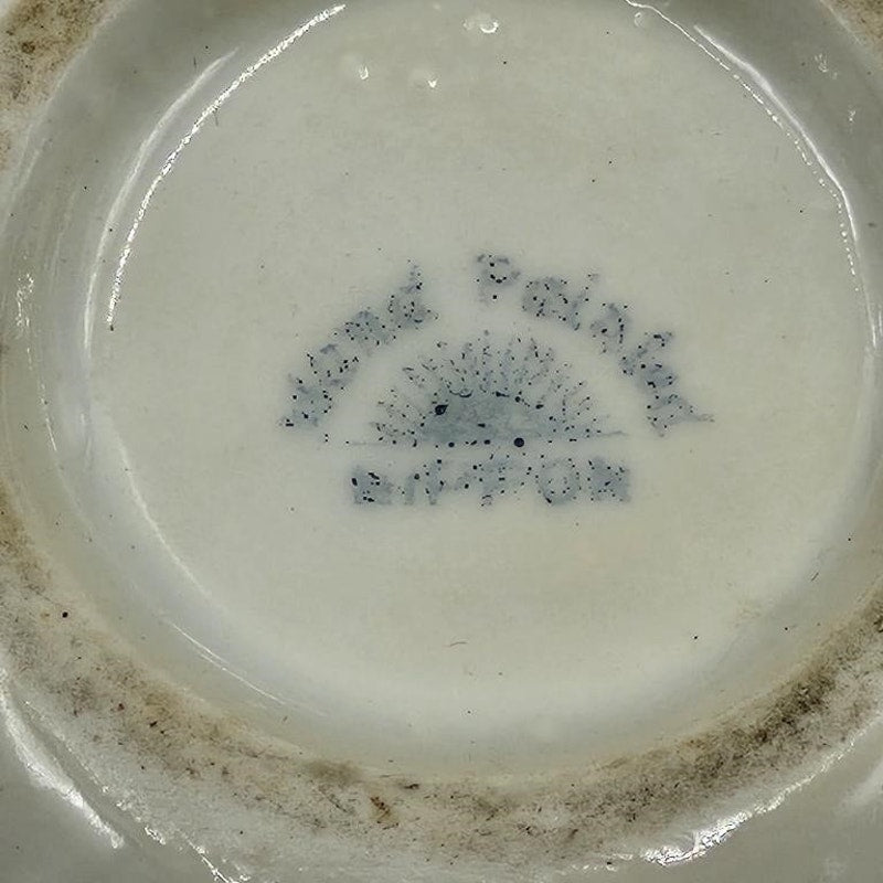2 Vintage Chinese Famille Noire Porcelain Bowls & Vintage Nippon Two Piece Hand Painted Trinket Bowl